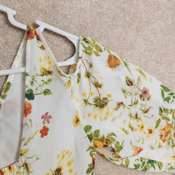 Disney Alice Through The Looking Glass White Floral Cold Shoulder Dress Small - Picture 4 of 7